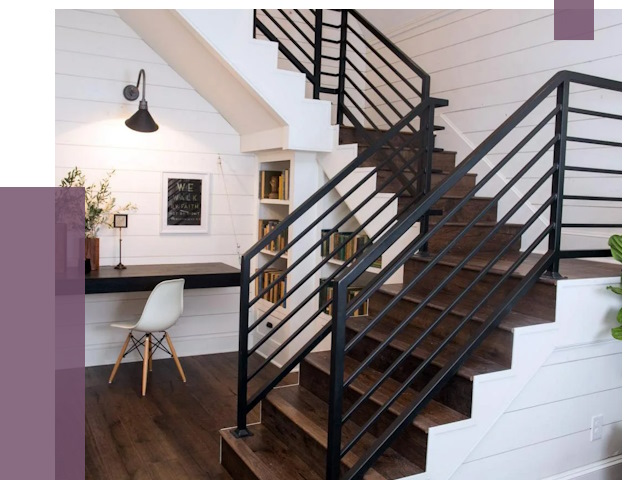 Перила для лестницы в доме в Ртищеве от 7406 руб. — ПРОЛЁТ-Ртщ