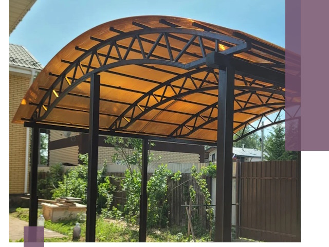 Изготовление навесов под ключ в Ртищеве из качественных материалов