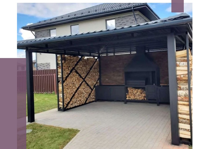 Навесы для барбекю в Ртищеве от 12718 руб. под ключ | ПРОЛЁТ-Ртщ