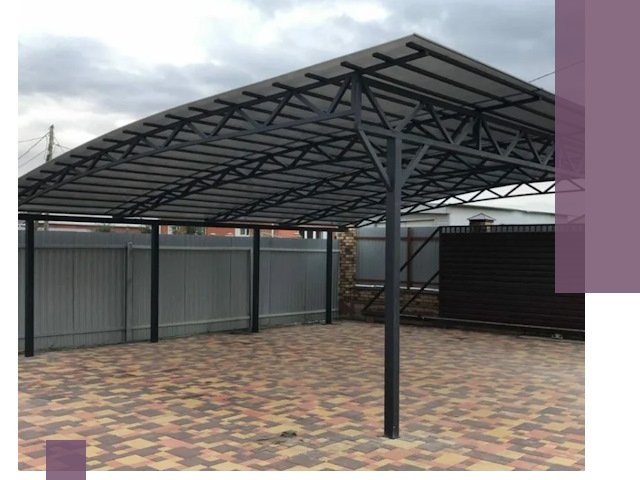 Металлические навесы под ключ в Ртищеве — изготовление и монтаж