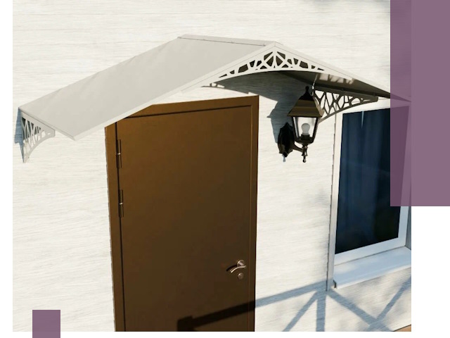 Металлические козырьки на входы и террасы в Ртищеве