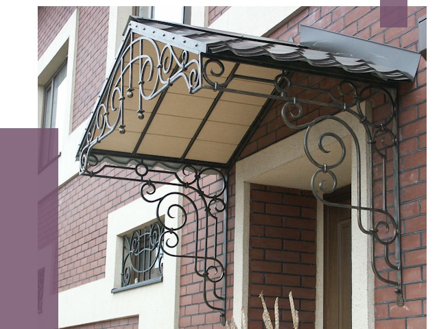 Двускатные козырьки в Ртищеве под ключ от 12769 руб.