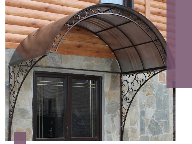 Арочные козырьки под ключ в Ртищеве: изготовление и монтаж